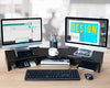 Dual Monitor Stand -Adjustable Length and Angle Dual Monitor Riser, Computer Monitor Stand w/2 Slot, Desktop Organizer, Monitor Stand Riser for PC, Computer, Laptop (Black)
