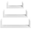 Floating Shelves Wall Mounted, Wall Shelf for Bedroom/Bathroom/Living Room/Kitchen, White Shelves 3 Sizes, U-Shaped - AMFS13-W