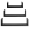 Floating Shelves U-Shaped, Wall Shelf 3 Sizes, Black Floating Shelves for Bathroom/Bedroom/Living Room/Kitchen - AMFS13-B