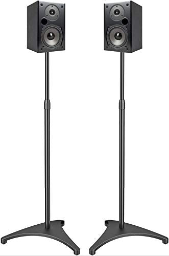 Speaker Stands Height Adjustable 30-44 Inch with Cable Management, Hold Satellite Speakers and Small Bookshelf Speakers up to 8lbs -1 Pair