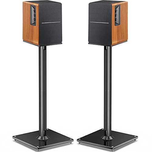 Universal Speaker Stand- Bookshelf Speaker Stands Holds 22lbs Speaker Stand Pair with Cable Management Surround Sound Speaker Stand- PGSS6