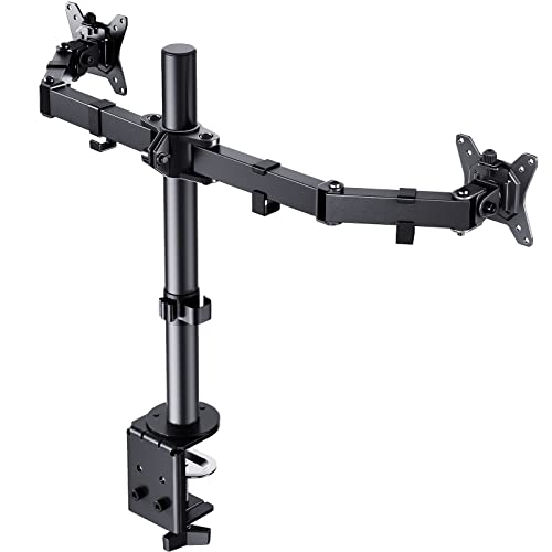 Dual Monitor Stand for 13 to 32 inch, Heavy Duty Fully Adjustable Monitor Stand for 2 Monitors, Dual Monitor Mount Fits up to 17.6 lbs per Arm, EGCM1