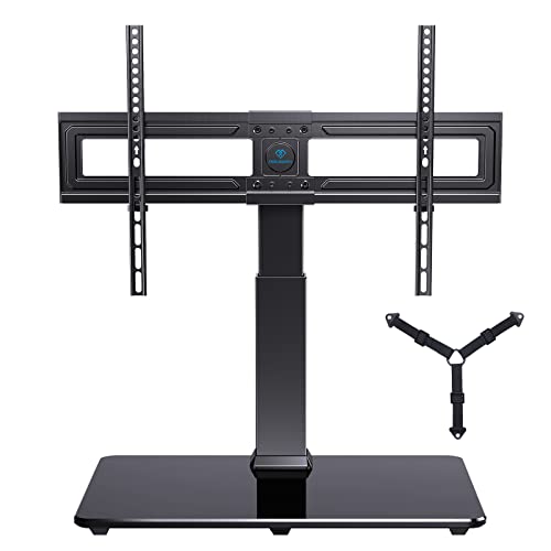 Swivel TV Stand Universal Table Top TV Base for 32 to 70 inch LCD LED OLED 4K Flat Screen TVs - Height Adjustable TV Mount Stand with Safe TV Anti-tip Cable, VESA 600x400mm PSTVS03