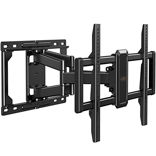 Full Motion TV Wall Mount for Most 37-85 inch TVs up to 132 lbs, TV Mount with Dual Articulating Arms, Tool-Free Tilt, Swivel & Extension, Max VESA 600x400mm, 12″/16″ Wood Studs, PGLF4