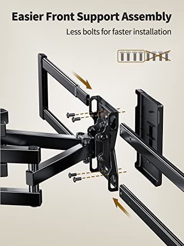 Full Motion TV Wall Mount for Most 37-75 Inch TVs up to 100 lbs, Swivel TV Mount with Dual Articulating Arms, Wall Mount TV Bracket Max VESA 600x400mm, Fits 16″ Wood Studs, APLF6