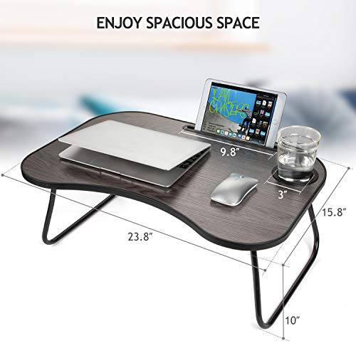 Lap Desk for Laptop, Laptop Lap Desk with Slot for Phone & Tablet, Lap Table for Bed, Suitable as Breakfast Tray, Writing Desk, Drawing Table for Floor & Bed