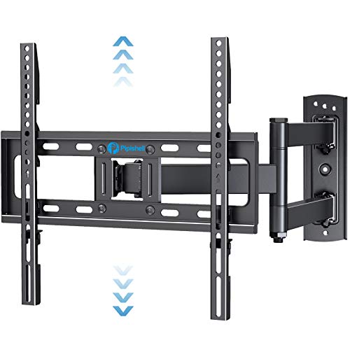 Full Motion TV Wall Mount for Most 23-55 inch LED LCD OLED Flat & Curved TVs up to 88lbs, Single Articulating Arm, Adjust Bracket Height, Swivel, Tilt, Extension, Max VESA 400x400mm, PIMF9