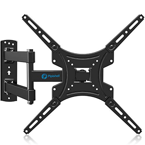 Full Motion TV Wall Mount Bracket Articulating Arms Swivels Tilts Extension Rotation for Most 13-55 Inch LED LCD Flat Curved Screen TVs, Max VESA 400x400mm up to 66lbs