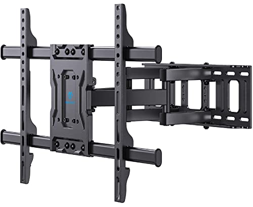 Full Motion TV Wall Mount for Most 37-84 Inch Flat Curved Screen, Wall Bracket with Articulating Arms Swivel Tilt Leveling Fits 8”-16