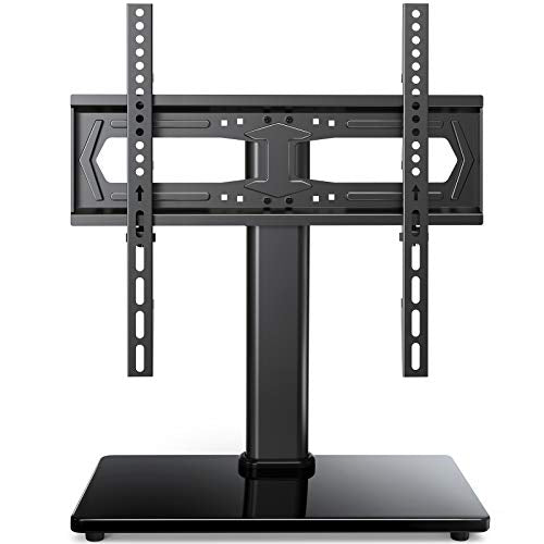 Universal TV Stand-Table Top TV Stand Fits 23-55 inch Flat Curved Screen LCD LED OLED 4K TV and Monitor-Heavy Duty TV Base Compatible with VESA 75x75mm-400x400mm, Holds up to 88lbs PSTVS20