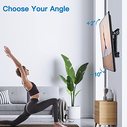 Full Motion TV Wall Mount for 17-55 Inch TVs Swivel Tilting Articulating TV Bracket Sliding Rotate Extend Max VESA 400x400 Horizontal Shift Wall Mount for TV Centering Hold up to 88 lbs, PSMFK13