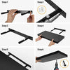 Wall Shelves Black, Floating Shelves with Invisible Metal Brackets for Bedroom, Bathroom, Living Room and Kitchen, 3 Sets-AMFS07