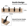 Coat Rack Wall Mount 2 Packs, Entryway Coat Rack with 4 Wall Hooks, Coat Hat Hanger for Wall Organized and Storage in Living Room, Bedroom Light Brown AMCR02