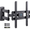 TV Wall Mount Swivel Tilt for 32-55 inch LED LCD OLED Flat Curved TV Screen, Full Motion TV Mount Bracket with Articulating Arm Perfect Center Single Stud up to 77lbs VESA 400x400mm, PSMFK7