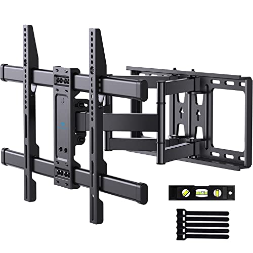 Full Motion TV Wall Mount for Most 37-70 inch TVs up to 132 lbs, Max VESA 600x400mm, Wall Mount TV Bracket with Dual Articulating Arms, Tilt, Swivel, Extension, PSLFK1