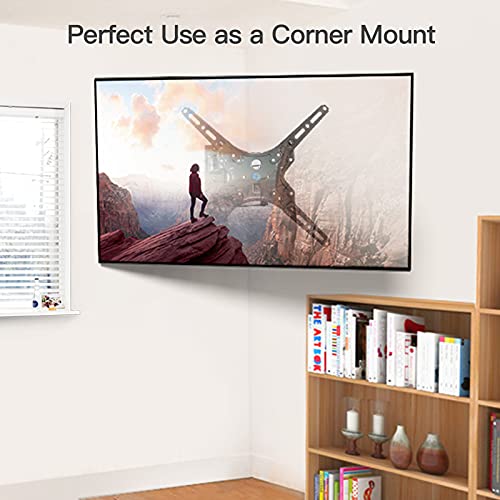 Full Motion TV Wall Mount Brackets for Most 26-55 Inch LED LCD Flat Curved Screen Monitors TVs, Single Articulating Arm TV Mount Swivel Tilt Extension, Max VESA 400X400mm Up to 88lbs