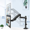 Single Monitor Desk Mount Stand, Adjustable Gas Spring Monitor Arm Mount, Swivel VESA Bracket with C Clamp, Grommet Mounting for Most 22-32 Inch Flat Curved Monitors, Hold up to 26.5lbs