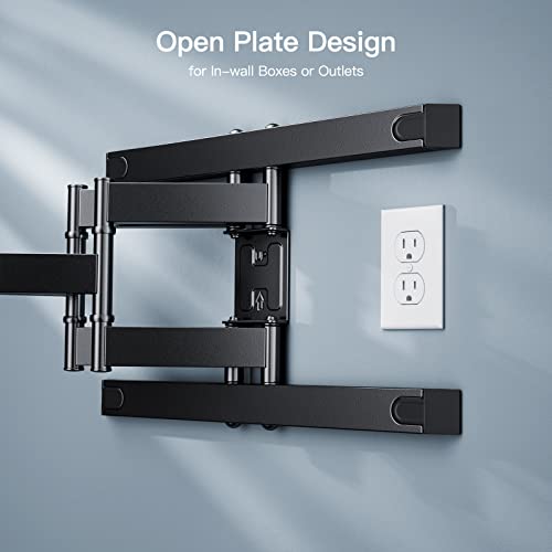 Full Motion TV Wall Mount for 37-80 Inch Flat Curved TVs with Smooth Tilts Swivel Extends - Dual Articulating Arms Wall Mount TV Bracket Supports TVs up to 132 lbs Max VESA 600x400