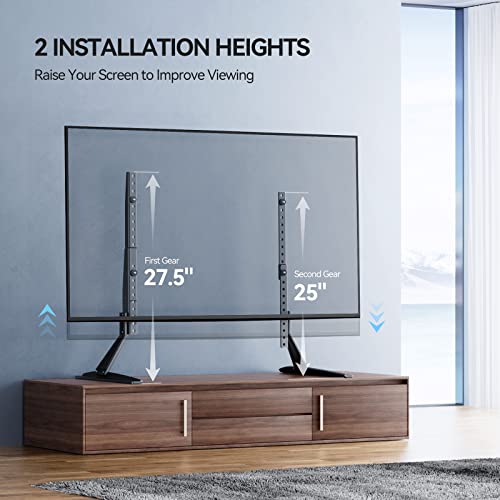 Universal Table Top TV Stand for 22 - 65 Inch Flat Screen, LCD TVs Premium Height Adjustable Leg Stand Holds up to 110lbs, VESA up to 800x500mm