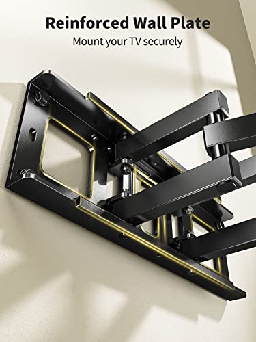 Full Motion TV Wall Mount for Most 37-75 Inch TVs up to 100 lbs, Swivel TV Mount with Dual Articulating Arms, Wall Mount TV Bracket Max VESA 600x400mm, Fits 16″ Wood Studs, APLF6