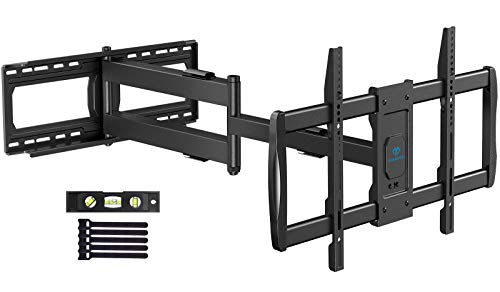 Long Arm Full Motion TV Wall Mount for 37-90 inch Flat Screen or Curved TVs with 42.5 inch Articulating Extension Arm, TV Bracket Swivel and Tilt, Max VESA 600x400mm, up to 132lbs PSXLF01