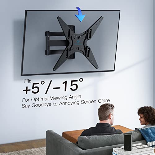 Full Motion TV Wall Mount for 26-55 Inch TVs with Articulating Arms Swivels Tilt Extension - Wall Mount TV Brackets VESA 400x400 Fits LED LCD OLED 4K TVs Up to 88 lbs