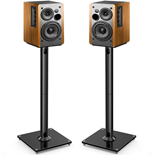 Universal Floor Speaker Stands 26 Inch for Surround Sound, Klipsch, Sony, Edifier, Yamaha, Polk & Other Bookshelf Speakers Weight up to 22lbs - 1 Pair