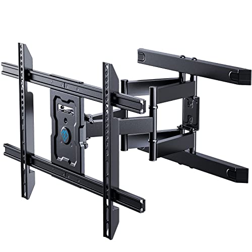 Full Motion TV Wall Mount for 37-80 Inch Flat Curved TVs with Smooth Tilts Swivel Extends - Dual Articulating Arms Wall Mount TV Bracket Supports TVs up to 132 lbs Max VESA 600x400