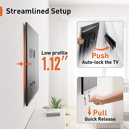 Studless TV Wall Mount for Most 24-55 Inch TVs up to 100 lbs, Heavy-Duty No Drill TV Mount, Drywall TV Bracket with Max VESA 400x400mm, No Stud, Easy Install, Low Profile, PGMT7