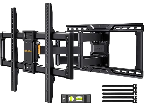 UL-Listed Full Motion TV Wall Mount for 42–90 Inch TVs up to 150 lbs, Pre-Assembled TV Mount with Tool-Free Tilt, Swivel, Extension, Max VESA 600 x 400mm, 12″/16″/18″/24″ Wood Studs, PGLF16