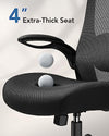 Ergonomic Mesh Office Chair, High Back Desk Chair with Adjustable Lumbar Support & Headrest, Flip-Up Armrests, and Adjustable Height, Home Computer Chair with Tilt Lock Function