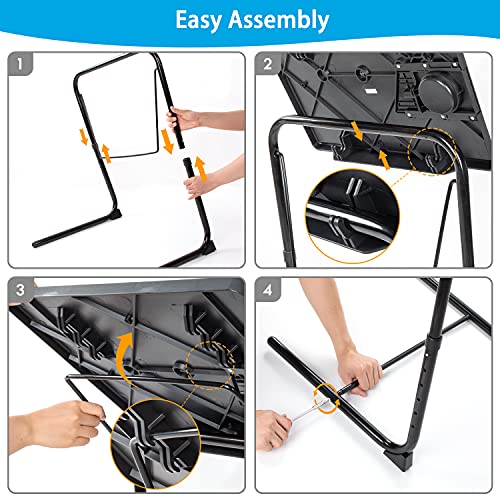 TV Tray - TV Table, Adjustable Tray for Eating, Folding Table Trays, w/6 Height & 3 Tilt Angle, w/Cup Holder, Dinner Tray for Eating on Couch, Laptop Tray for Bed & Couch