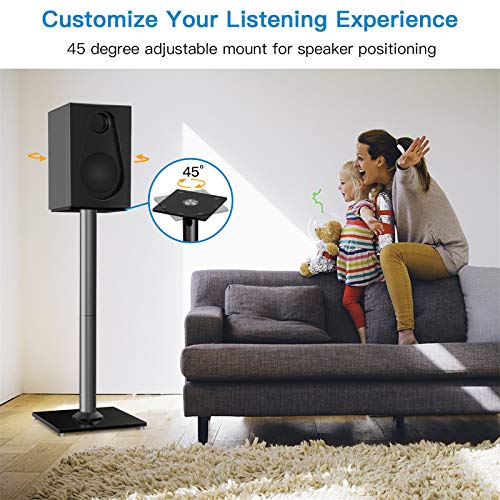 Universal Floor Speaker Stands 26 Inch for Surround Sound, Klipsch, Sony, Edifier, Yamaha, Polk & Other Bookshelf Speakers Weight up to 22lbs - 1 Pair