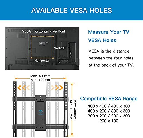 Corner TV Wall Mount Bracket Tilts, Swivels, Extends, Full Motion Articulating TV Mount for 26-60 inch LED, LCD Flat Curved Screen TVs, Holds up to 99 lbs, VESA 400x400, Heavy Duty TV Bracket PSCMF1