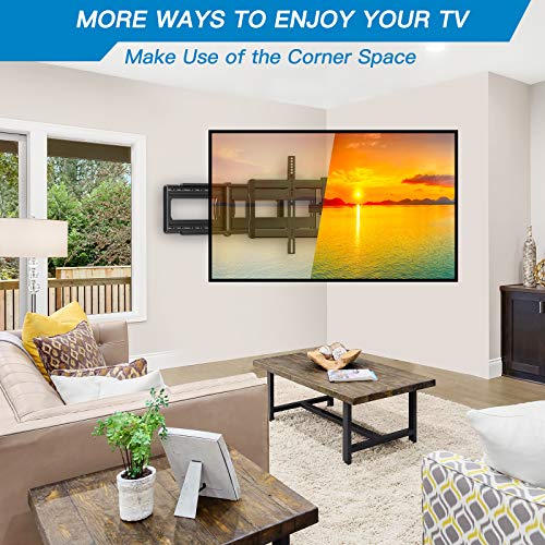 Long Arm Full Motion TV Wall Mount for 37-90 inch Flat Screen or Curved TVs with 42.5 inch Articulating Extension Arm, TV Bracket Swivel and Tilt, Max VESA 600x400mm, up to 132lbs PSXLF01