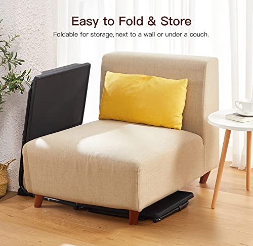 Adjustable TV Tray Table - TV Dinner Tray on Bed & Sofa, Comfortable Folding Table with 6 Height & 3 Tilt Angle Adjustments (Black)