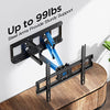 TV Wall Mount for 26-55 inch TVs, Full Motion TV Mount Bracket with Articulating Swivel Extension Tilting Leveling Max VESA 400x400mm Holds up to 99lbs for LED LCD OLED 4K Flat Curved Screen