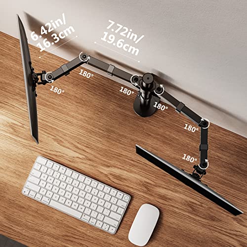 Dual Monitor Stand for 13 to 32 inch, Heavy Duty Fully Adjustable Monitor Stand for 2 Monitors, Dual Monitor Mount Fits up to 17.6 lbs per Arm, EGCM1