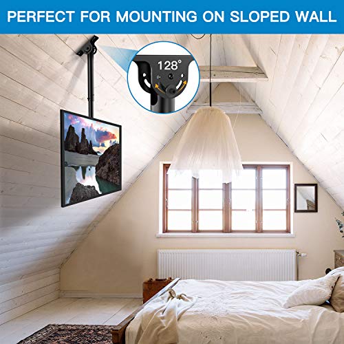 Ceiling TV Mount, Hanging Full Motion TV Mount Bracket Fits Most 26-55 inch LCD LED OLED 4K TVs, Flat Screen Displays, TV Pole Mount Holds up to 99lbs, Max VESA 400x400mm, PSCM2