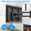 Full Motion TV Wall Mount for Most 23-55 inch LED LCD OLED Flat & Curved TVs up to 88lbs, Single Articulating Arm, Adjust Bracket Height, Swivel, Tilt, Extension, Max VESA 400x400mm, PIMF9