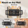 UL-Listed Full Motion TV Wall Mount for 40–86 Inch Flat Curved TVs up to 132 lbs, 12″/16″ Wood Studs, TV Mount Bracket with Tool-Free Tilt, Swivel, Extension, Max VESA 600 x 400mm, PGLF15