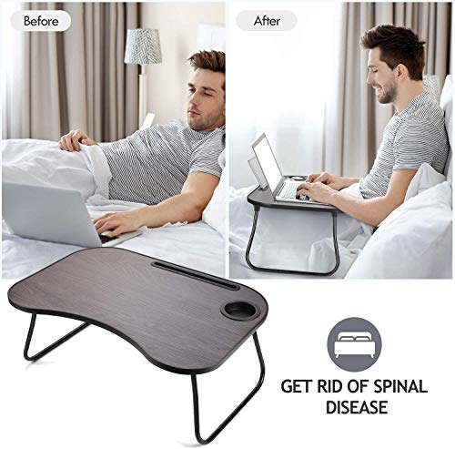 Lap Desk for Laptop, Laptop Lap Desk with Slot for Phone & Tablet, Lap Table for Bed, Suitable as Breakfast Tray, Writing Desk, Drawing Table for Floor & Bed