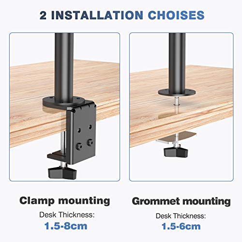 Dual Monitor Stand for 13 to 32 inch, Heavy Duty Fully Adjustable Monitor Stand for 2 Monitors, Dual Monitor Mount Fits up to 17.6 lbs per Arm, EGCM1