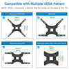 Full Motion TV Wall Mount Bracket Articulating Arms Swivels Tilts Extension Rotation for Most 13-55 Inch LED LCD Flat Curved Screen TVs, Max VESA 400x400mm up to 66lbs