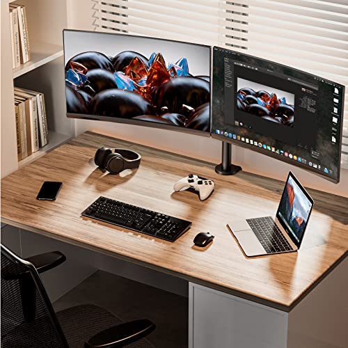 Dual Monitor Stand for 13 to 32 inch, Heavy Duty Fully Adjustable Monitor Stand for 2 Monitors, Dual Monitor Mount Fits up to 17.6 lbs per Arm, EGCM1