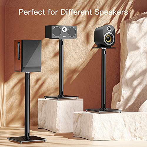 Universal Speaker Stand- Bookshelf Speaker Stands Holds 22lbs Speaker Stand Pair with Cable Management Surround Sound Speaker Stand- PGSS6