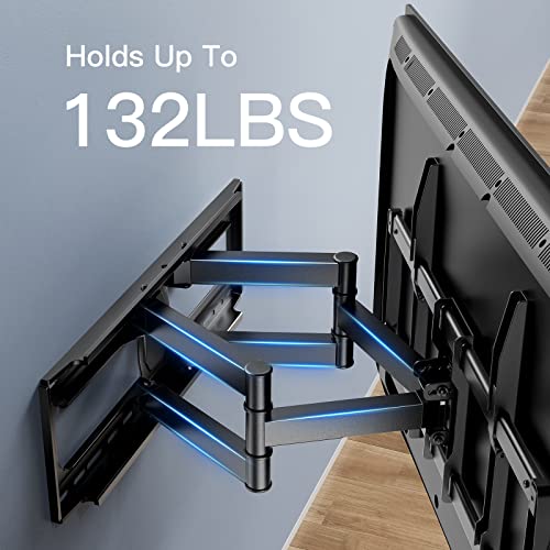 Full Motion TV Wall Mount for 50”-90” TVs, TV Mount Bracket Dual Articulating Arms Swivel Extension tilt up to 132lbs, Max VESA 800x400mm , Fits 16”18” to 24