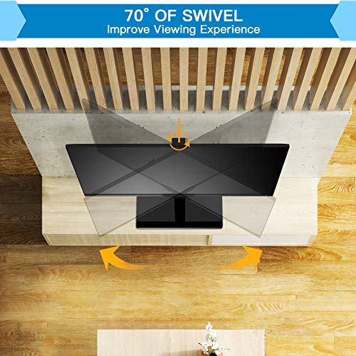 Swivel Desktop TV Stand Mount for 37-70 Inch LCD OLED Flat/Curved Screen TVs-Height Adjustable Table Top TV Stand/Base with Wire Management, VESA 600x400mm up to 88lbs, PSTVS18