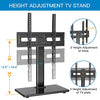 Universal Swivel TV Stand-Table Top TV Stand for 32-55 inch TV-Height Adjustable TV Base with Heavy-Duty Tempered Glass Base, VESA 400x400