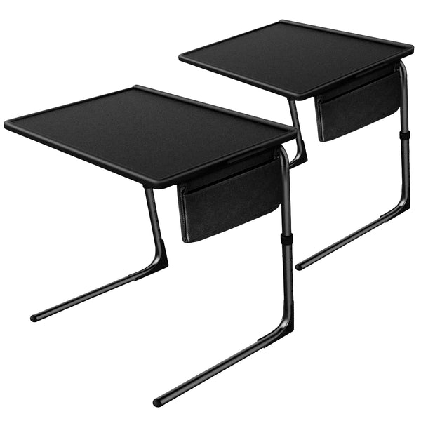 TV Tray Table, Folding TV Dinner Table Comfortable Folding Table with 3 Tilt Angle Adjustments for Eating Snack Food, Stowaway Laptop Stand (2 Pack)